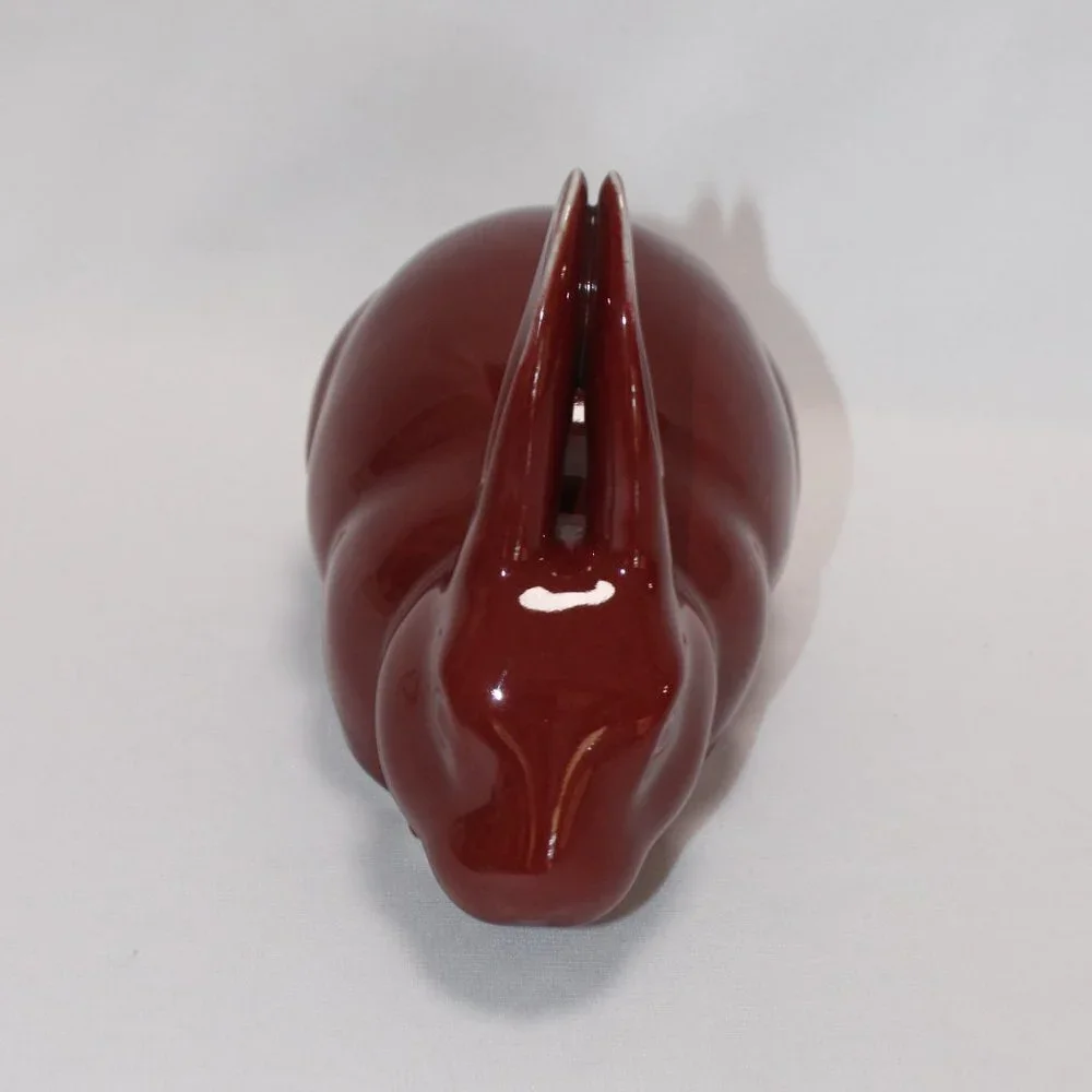 Burgundy Ceramic Decorative Bunny